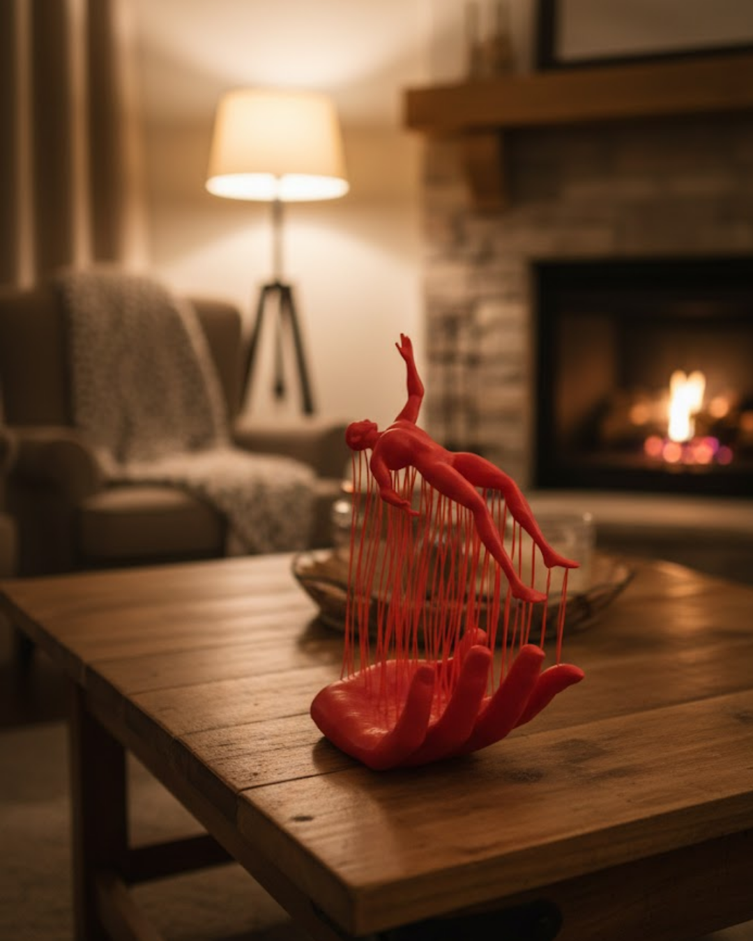 3D El Formlu İnsan Figürü Kırmızı Modern Soyut Dekoratif Biblo 12x18 cm - Lisinya 3D El Formlu İnsan Figürü Kırmızı Modern Soyut Dekoratif Biblo 12x18 cm - Lisinya