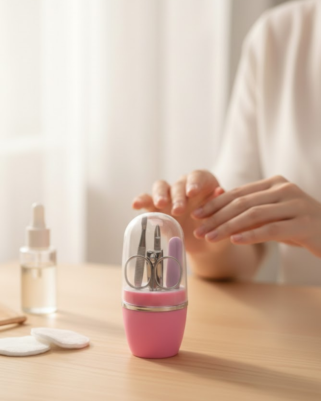 Tırnak Bakım Manikür Pedikür Seti 4 Parça Pembe Ev ve Seyahat Uyumlu - Lisinya Tırnak Bakım Manikür Pedikür Seti 4 Parça Pembe Ev ve Seyahat Uyumlu - Lisinya