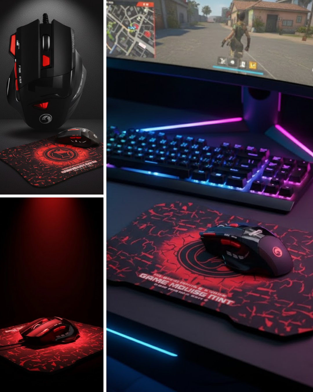 Ergonomik Gaming Mouse ve Mousepad 3 DPI Ayarlı LED Işıklı Tasarım - Lisinya