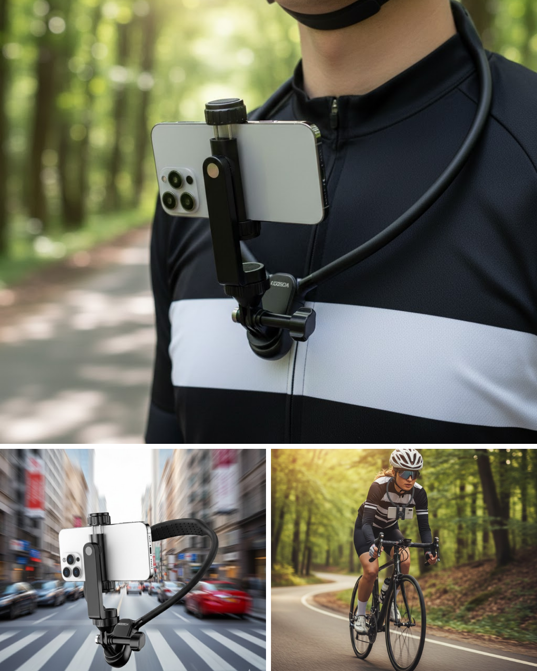 Dayanıklı Metal Destekli Boyun Telefon Tutucu Seyahat ve Spor Kullanım - Lisinya