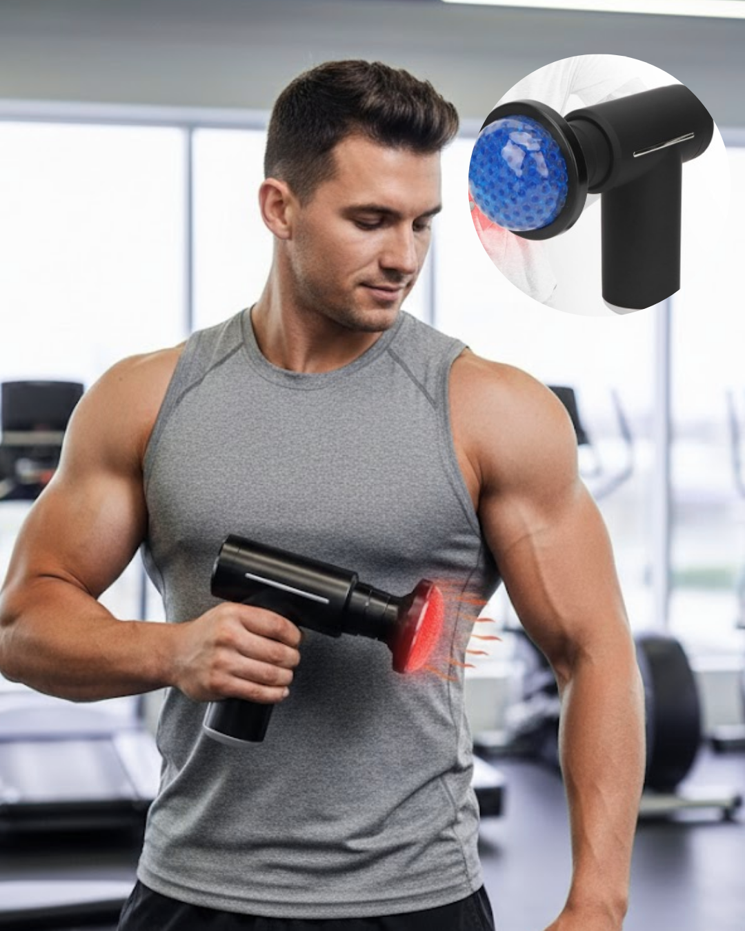 Şarjlı Masaj Tabancası Sıcak Soğuk Terapi Sessiz Güçlü Motorlu - Lisinya