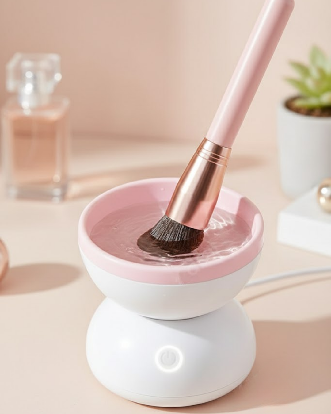 Silikon Yüzeyli Elektrikli Makyaj Fırçası Temizleme Kabı - Lisinya