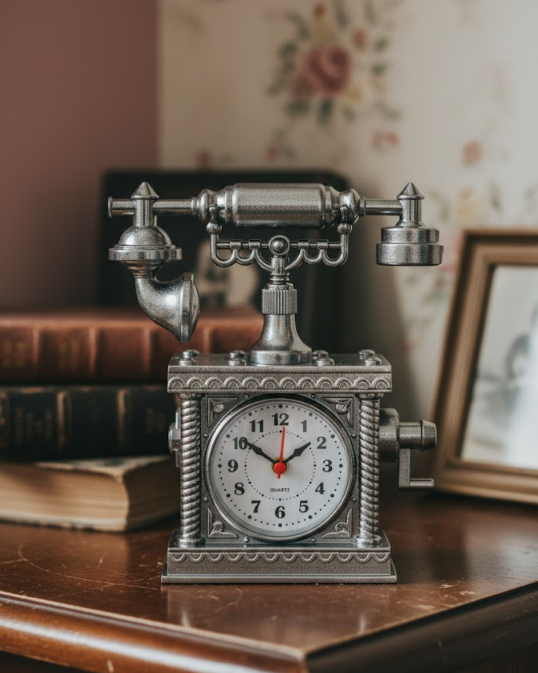 Dekoratif Retro Telefon Masa Saati Çalar Saat Özellikli - Lisinya