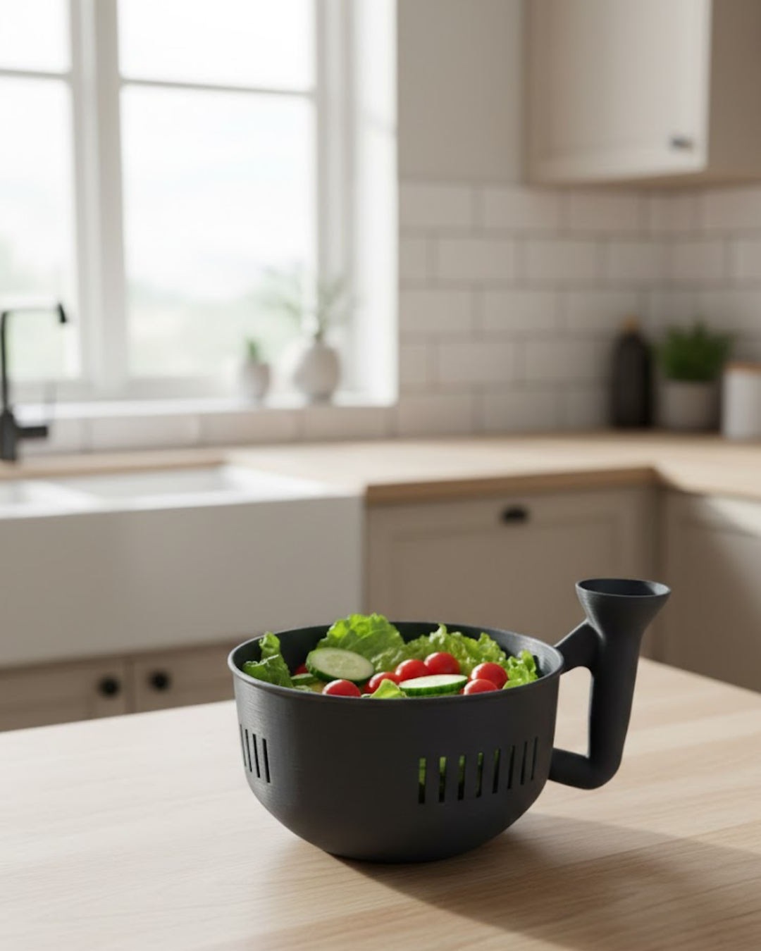 Süzgeçli Hazneli Sebze Yıkama Kabı Pratik ve Dayanıklı Mutfak Yardımcısı - Lisinya