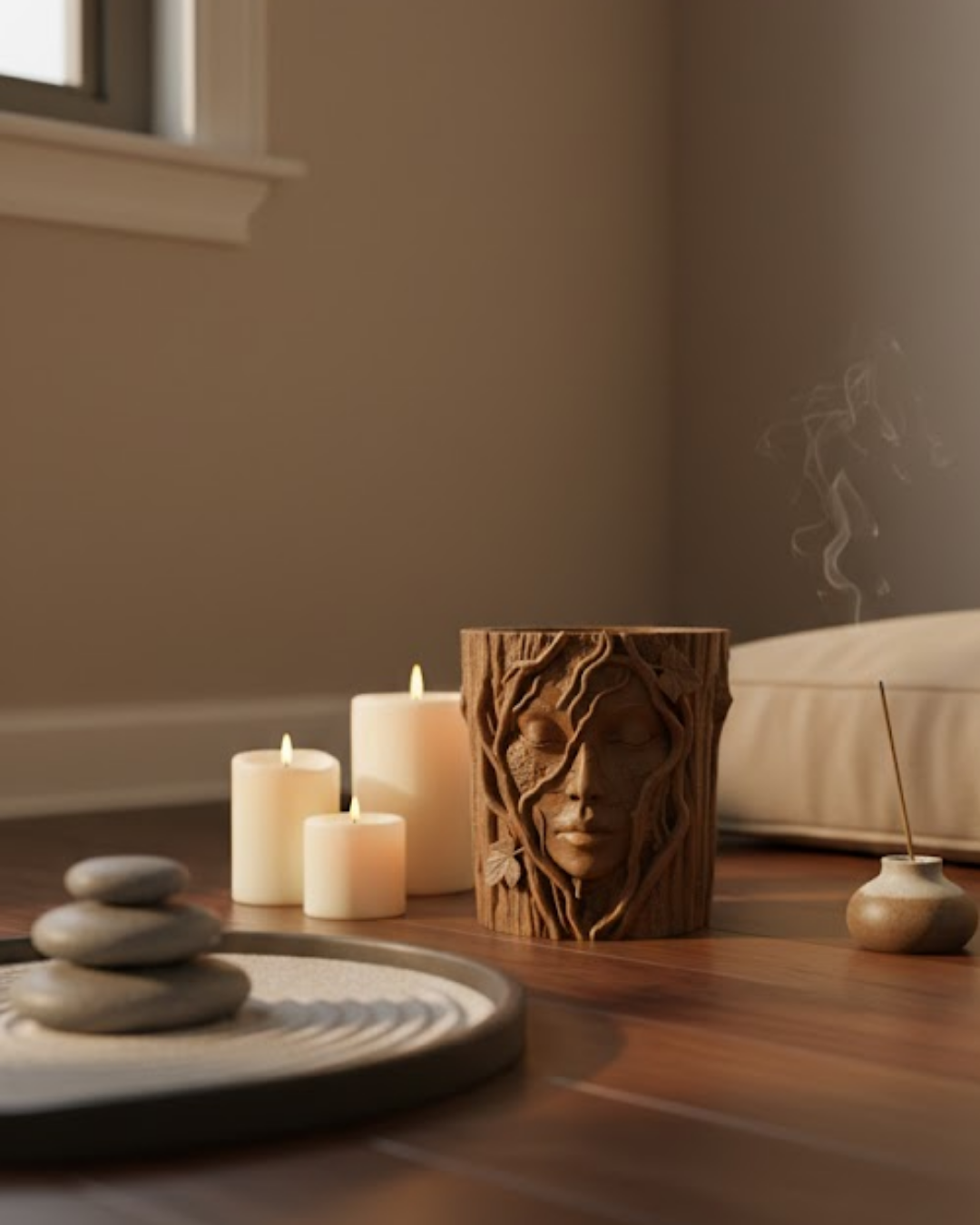 3D Yüz Figürlü Doğa Konseptli Dekoratif Saksı Şık Vazo Tasarımı - Lisinya