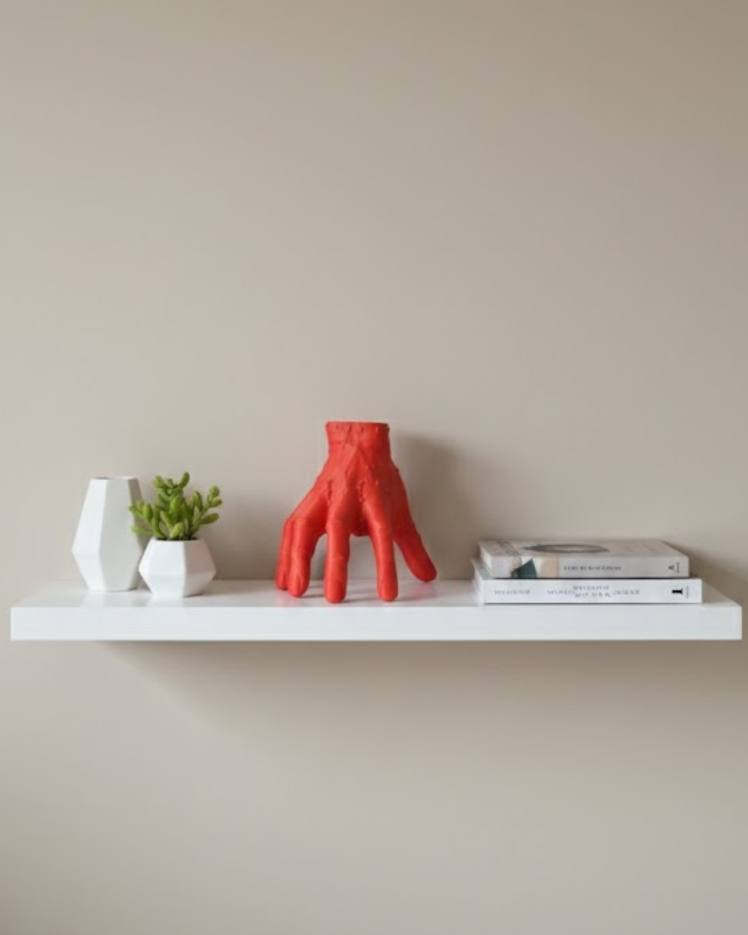 3D Kırmızı El Biblo 17x16 cm Sanatsal ve Dikkat Çekici Dekor - Lisinya