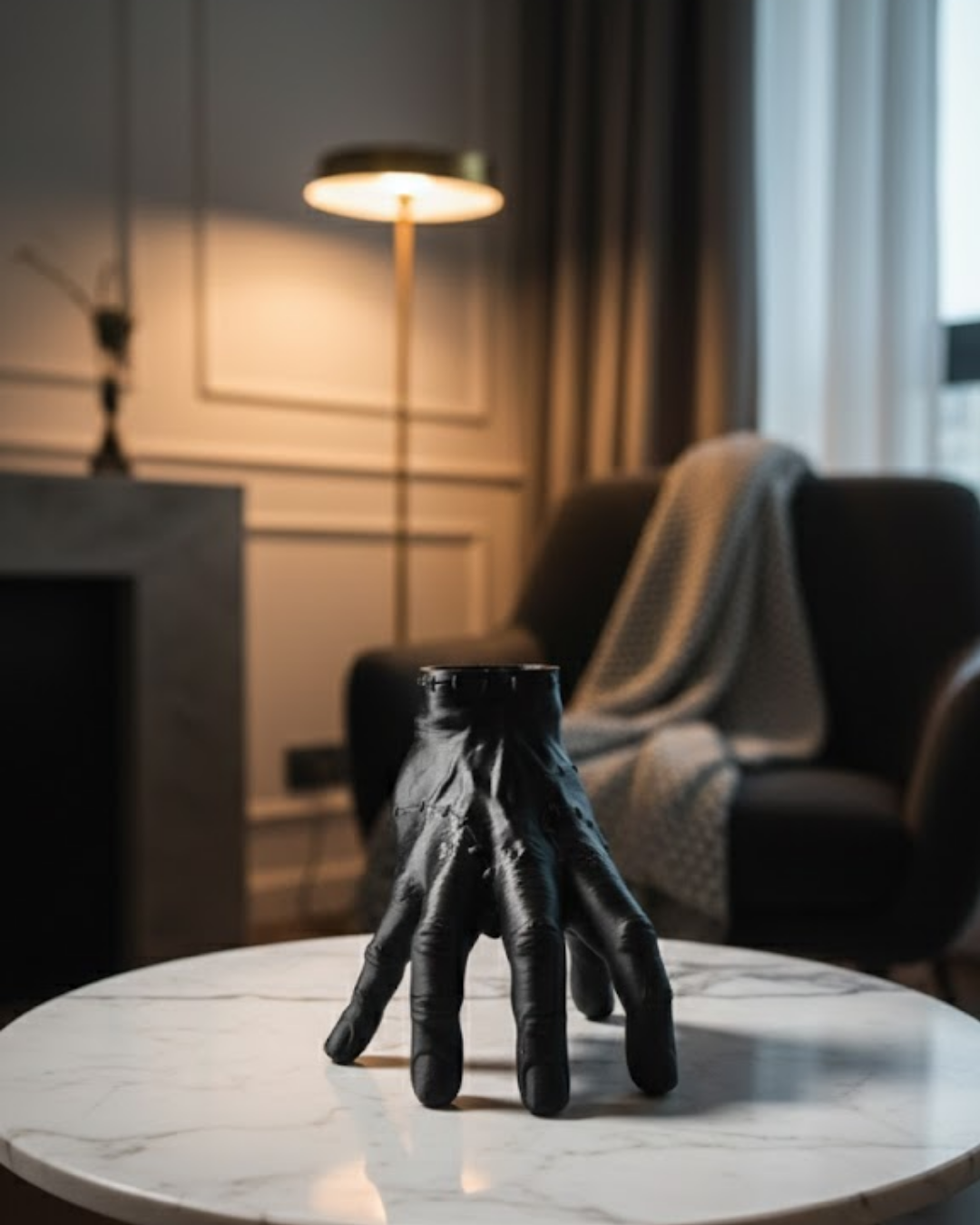 3D Modern Siyah El Heykeli 27x22 cm Konsol ve Raf Üstü Dekor - Lisinya