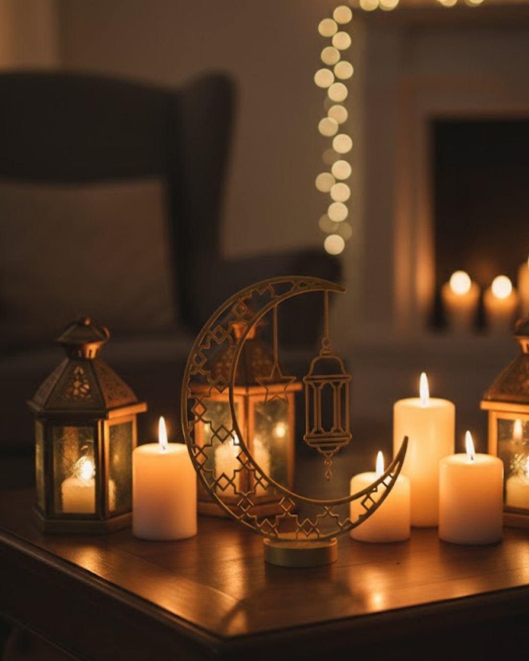 3D Hilal Cami Biblo 20x20 cm Özel Tasarım Özel Baskı Ürün - Lisinya