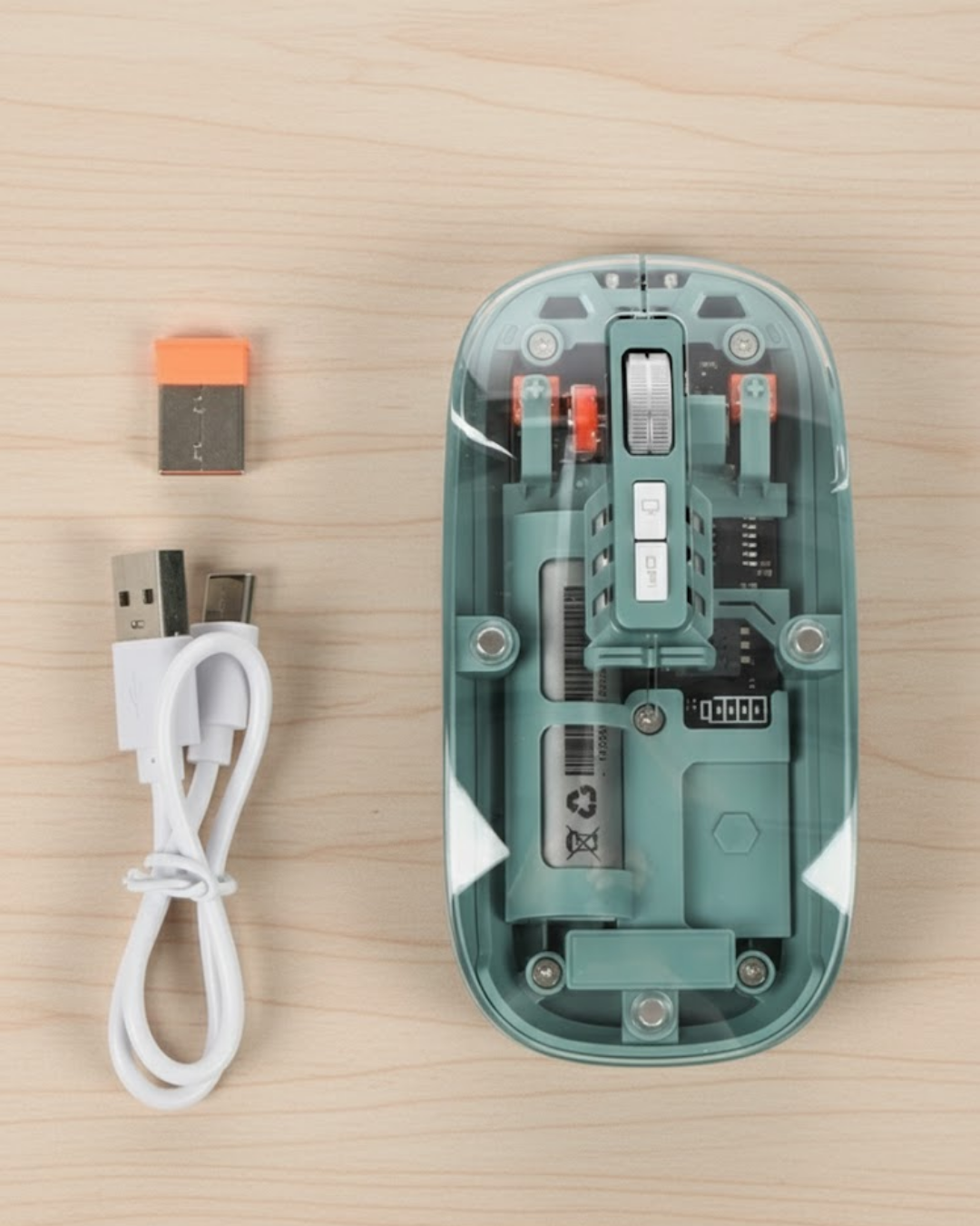 Şeffaf Tasarımlı Bluetooth Kablosuz Mouse Pilli Kullanım - Lisinya