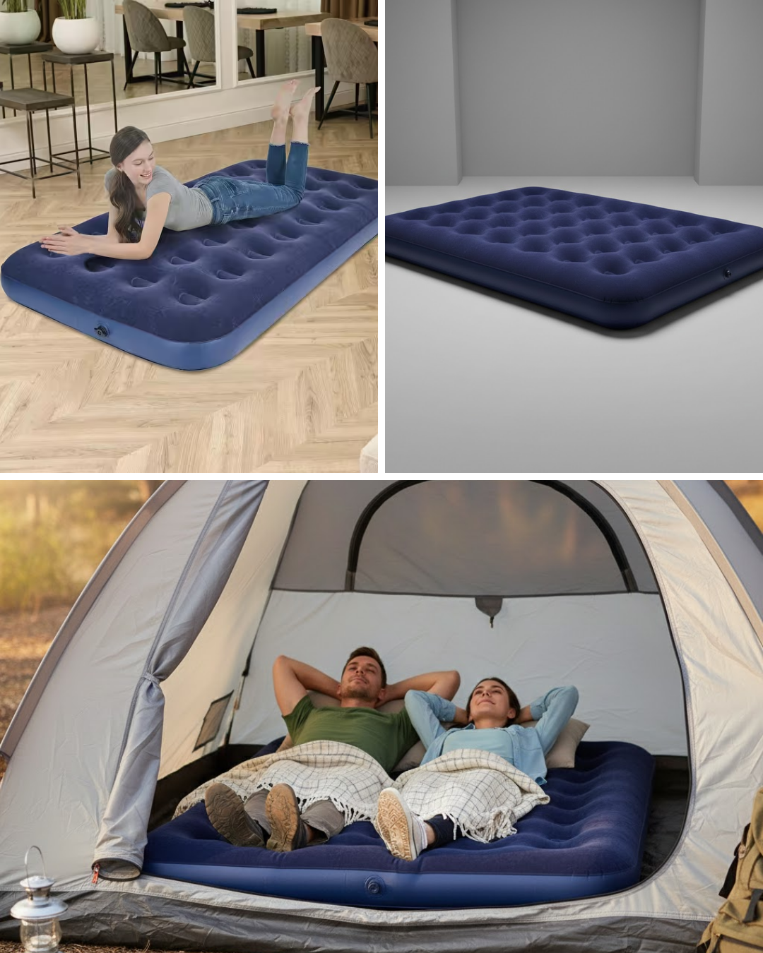 Çok Amaçlı Şişme Hava Yatağı Çift Kişilik Hızlı Şişirme Vanalı - Lisinya Çok Amaçlı Şişme Hava Yatağı Çift Kişilik Hızlı Şişirme Vanalı - Lisinya