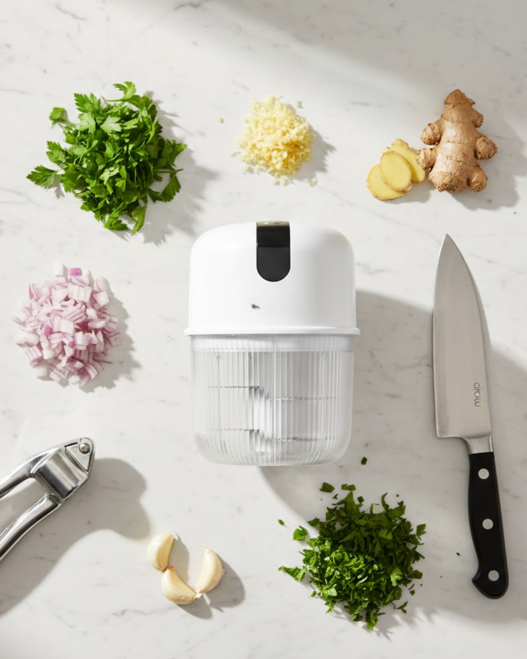 Kablosuz Elektrikli Sarımsak Ezici Paslanmaz Bıçak - Lisinya