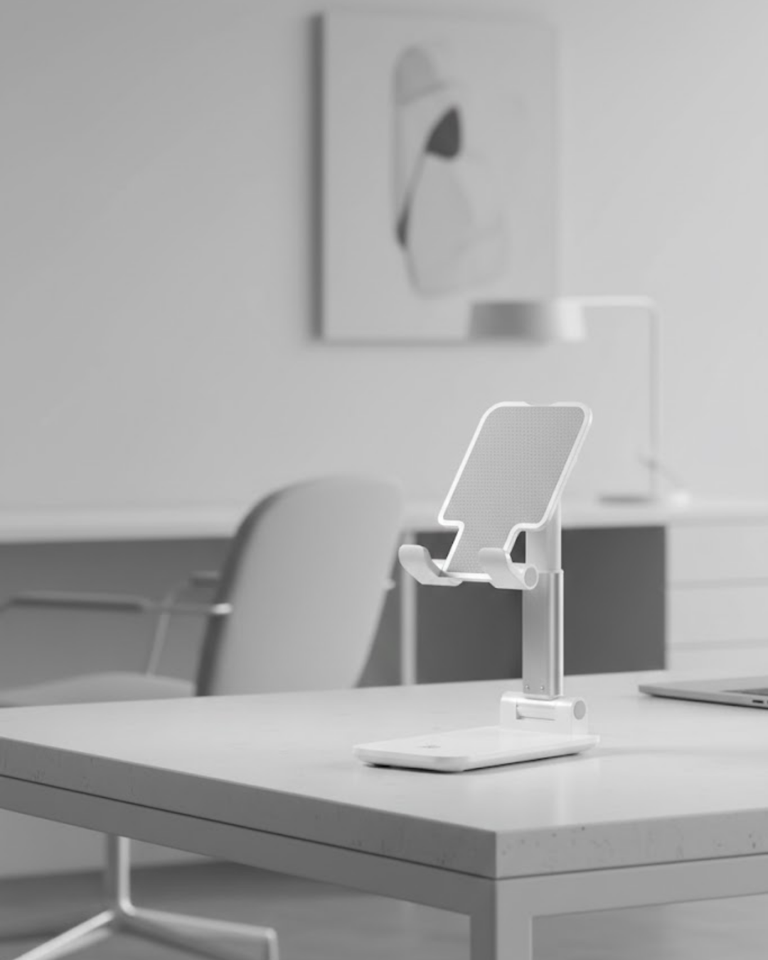 Minimal Tasarımlı Masaüstü Telefon Standı Beyaz - Lisinya Minimal Tasarımlı Masaüstü Telefon Standı Beyaz - Lisinya