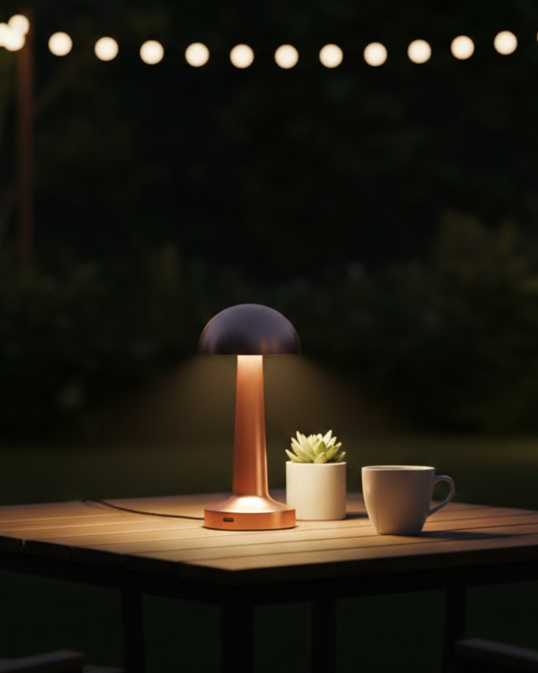 Modern Bronz Masa Lambası 3 Renk LED Dokunmatik Şarjlı Model - Lisinya