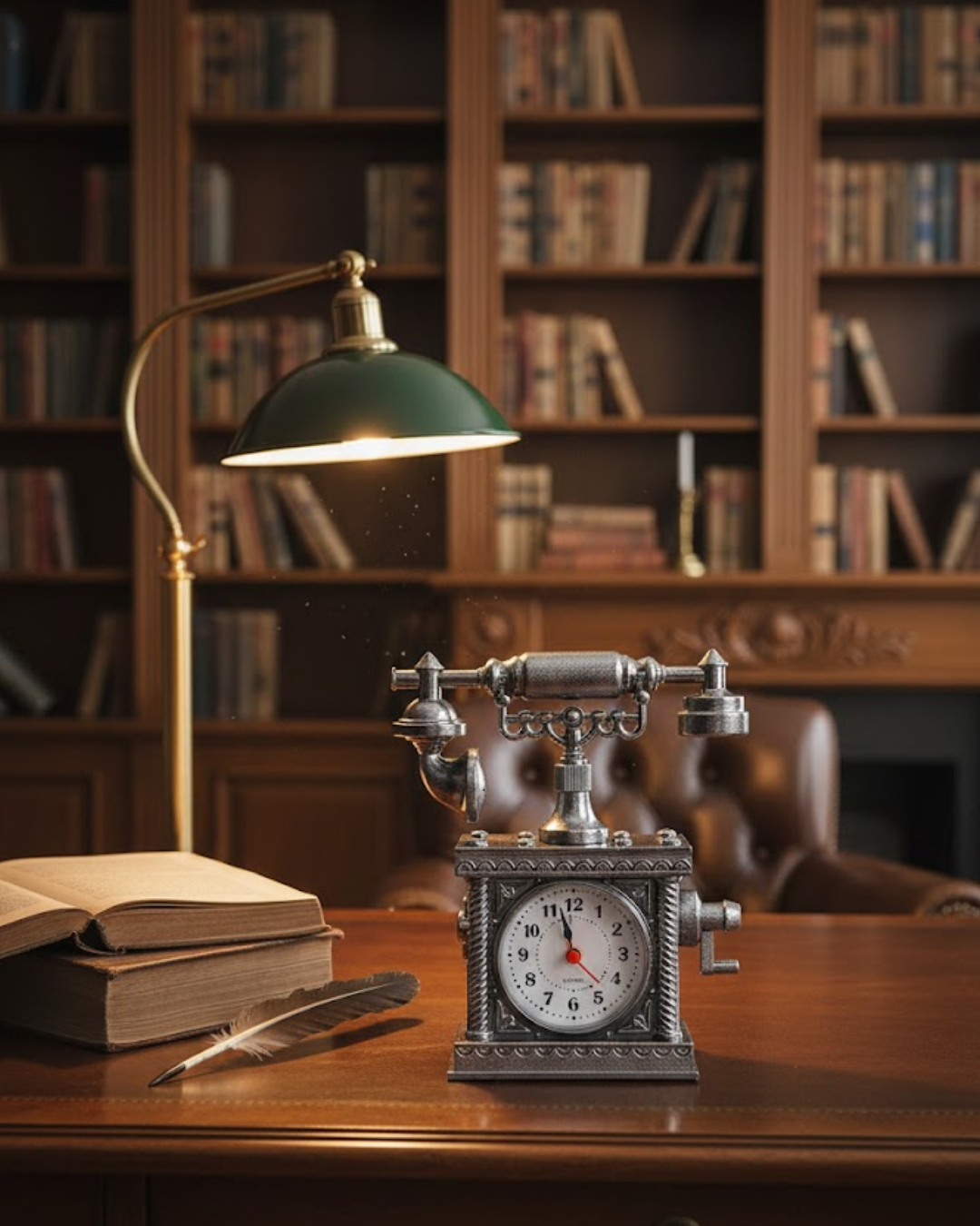 Klasik Telefon Görünümlü Masaüstü Saat ve Alarm - Lisinya