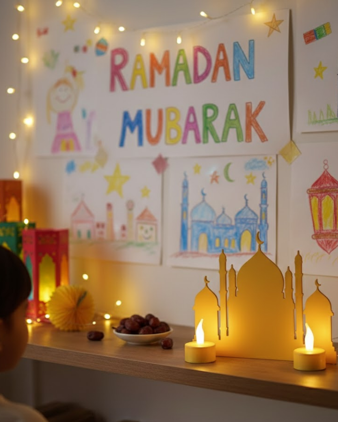 3D Cami Masa Üstü Dekor 2 Pilli LED Mumlu Hediye Set - Lisinya