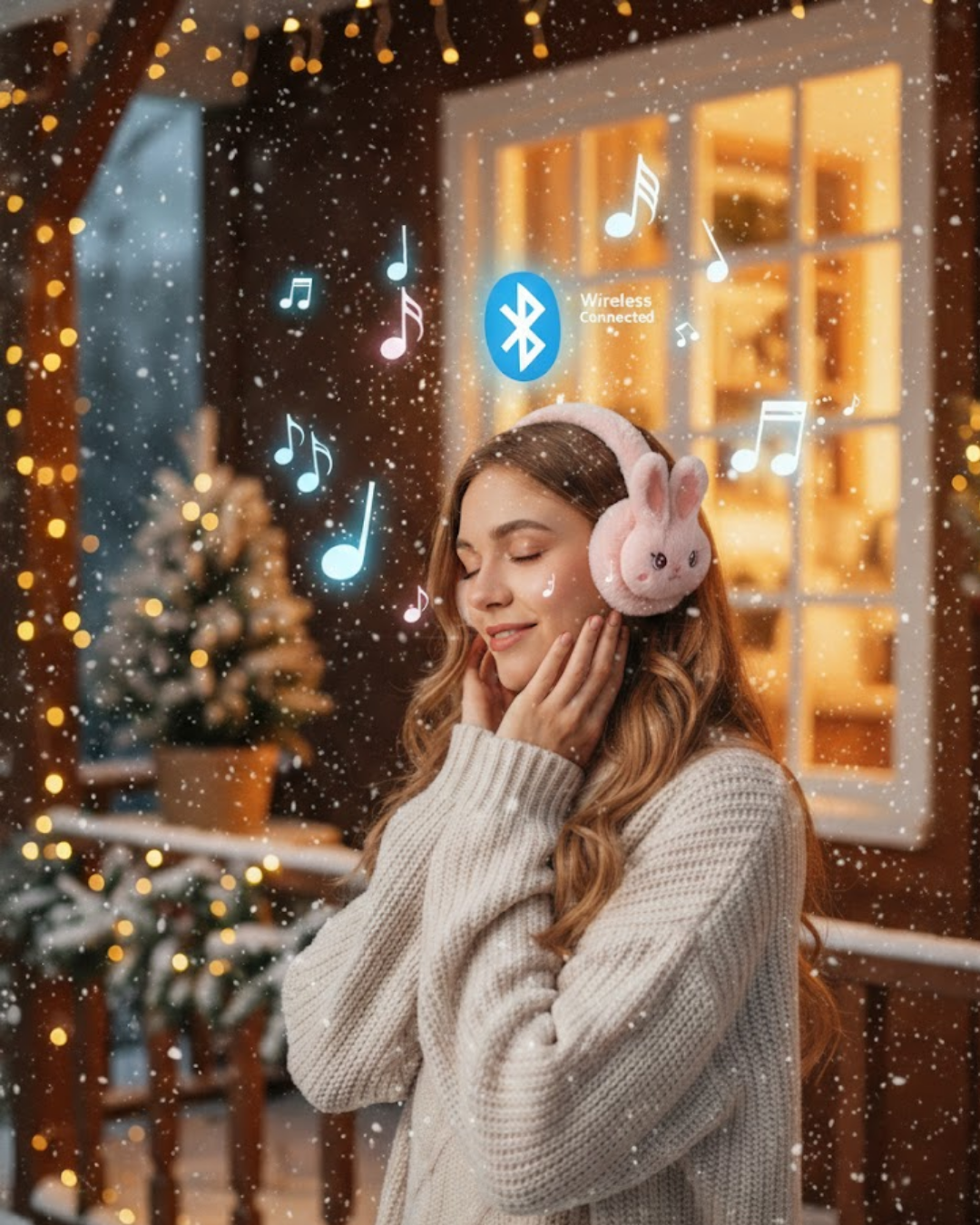 Şarjlı Kablosuz Tavşan Tasarımlı Bluetooth Kulaklık TF Kart Girişli - Lisinya