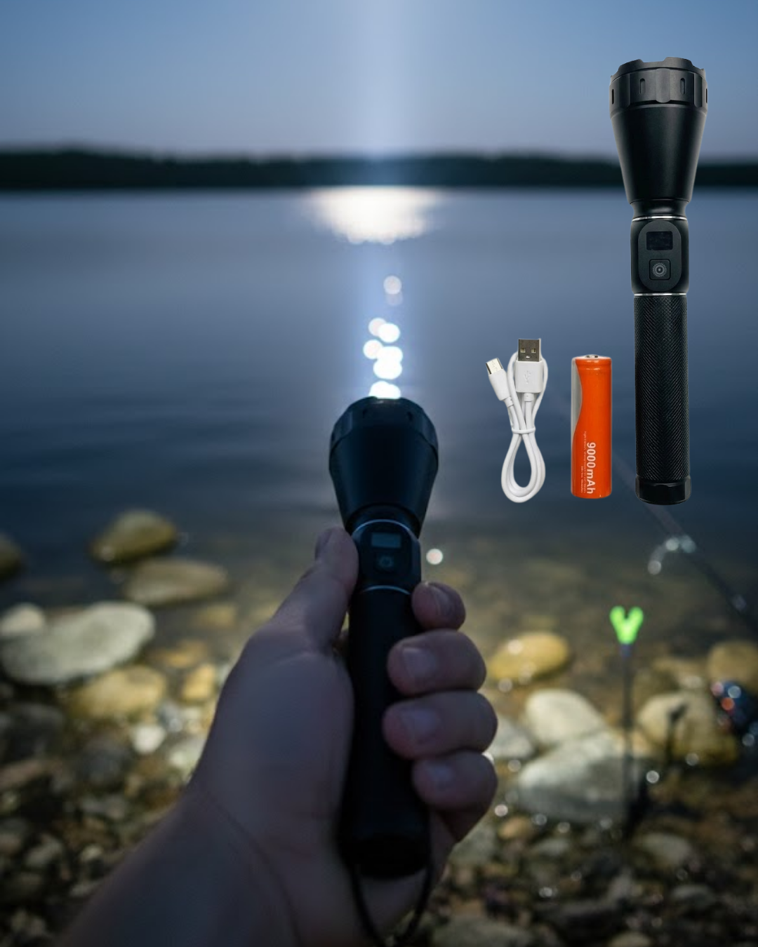 60W Güçlü LED El Feneri 6000 Lümen Uzun Mesafe Aydınlatma Seti - Lisinya