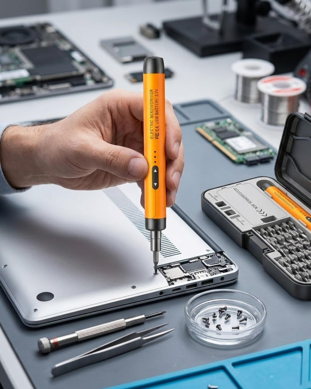 Kablosuz Alüminyum Gövdeli Elektrikli Tornavida 38 Uçlu Teknik Servis Seti - Lisinya