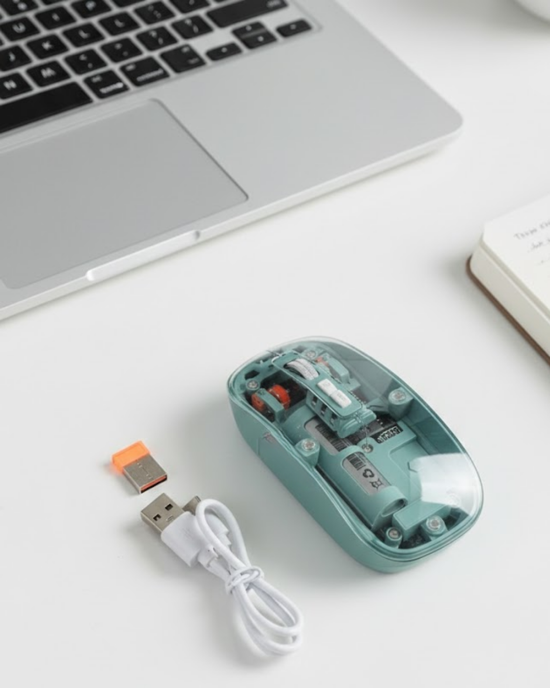 Pilli Kablosuz Mouse Bluetooth ve USB Uyumlu Sessiz Tıklama - Lisinya