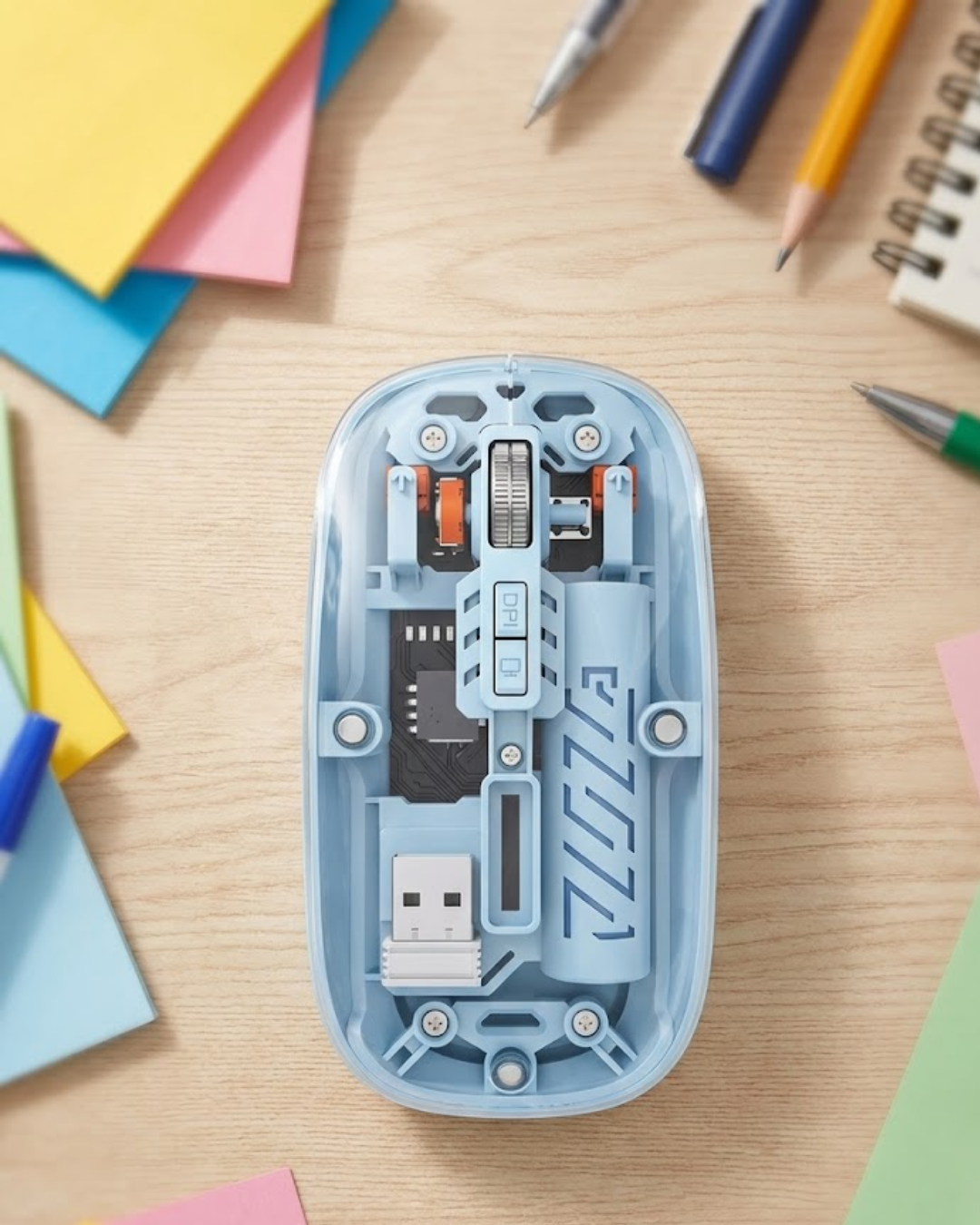 Ofis ve Günlük Kullanım İçin Mavi Bluetooth Kablosuz Mouse - Lisinya