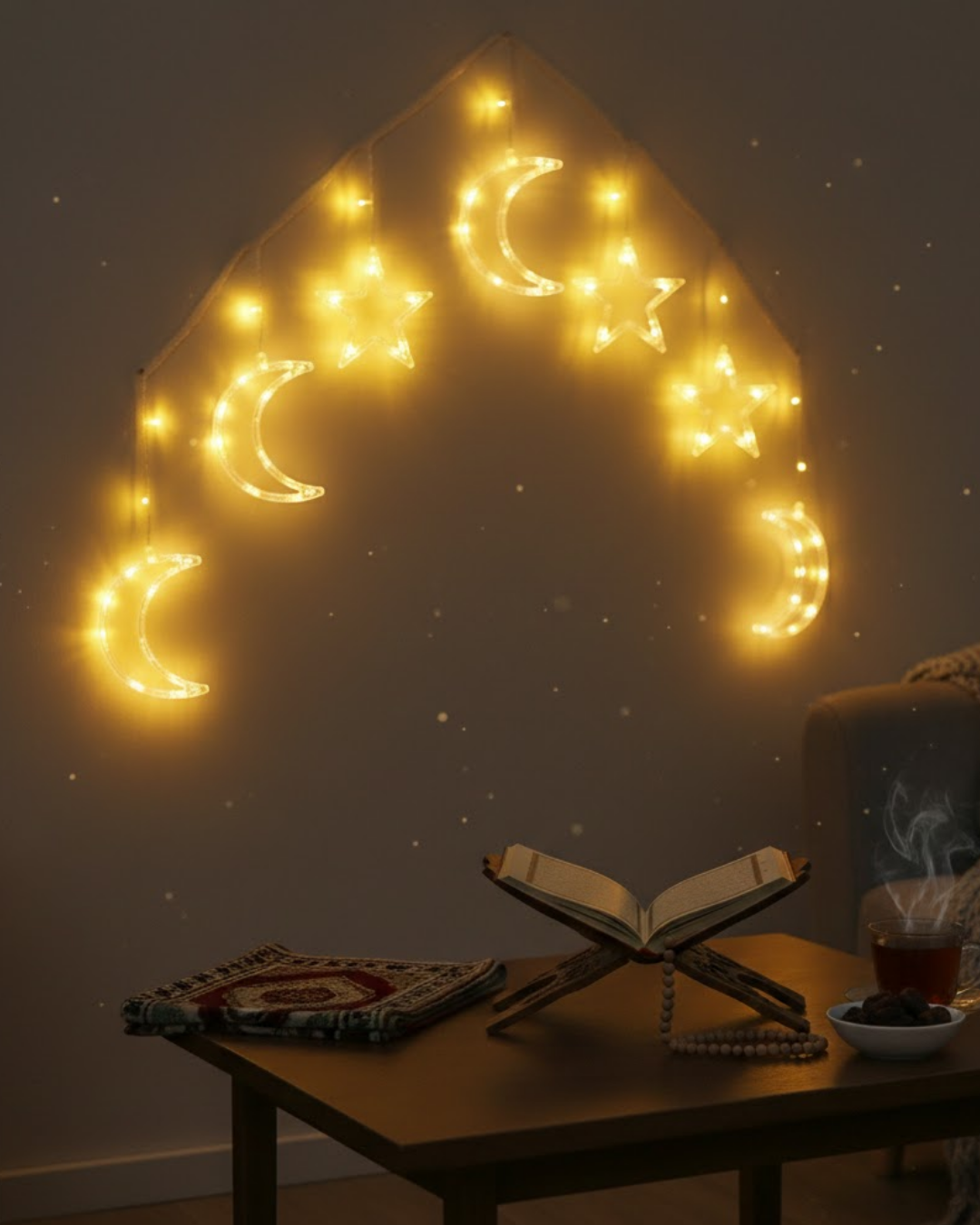 Ramazan Dekorasyon İçin Büyük Ay Yıldız Led Işık - Lisinya