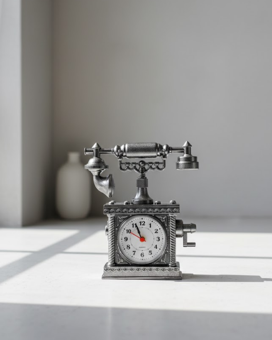 N8808B TELEFON ŞEKLİNDE ÇALAR SAAT GÜMÜŞ - Lisinya