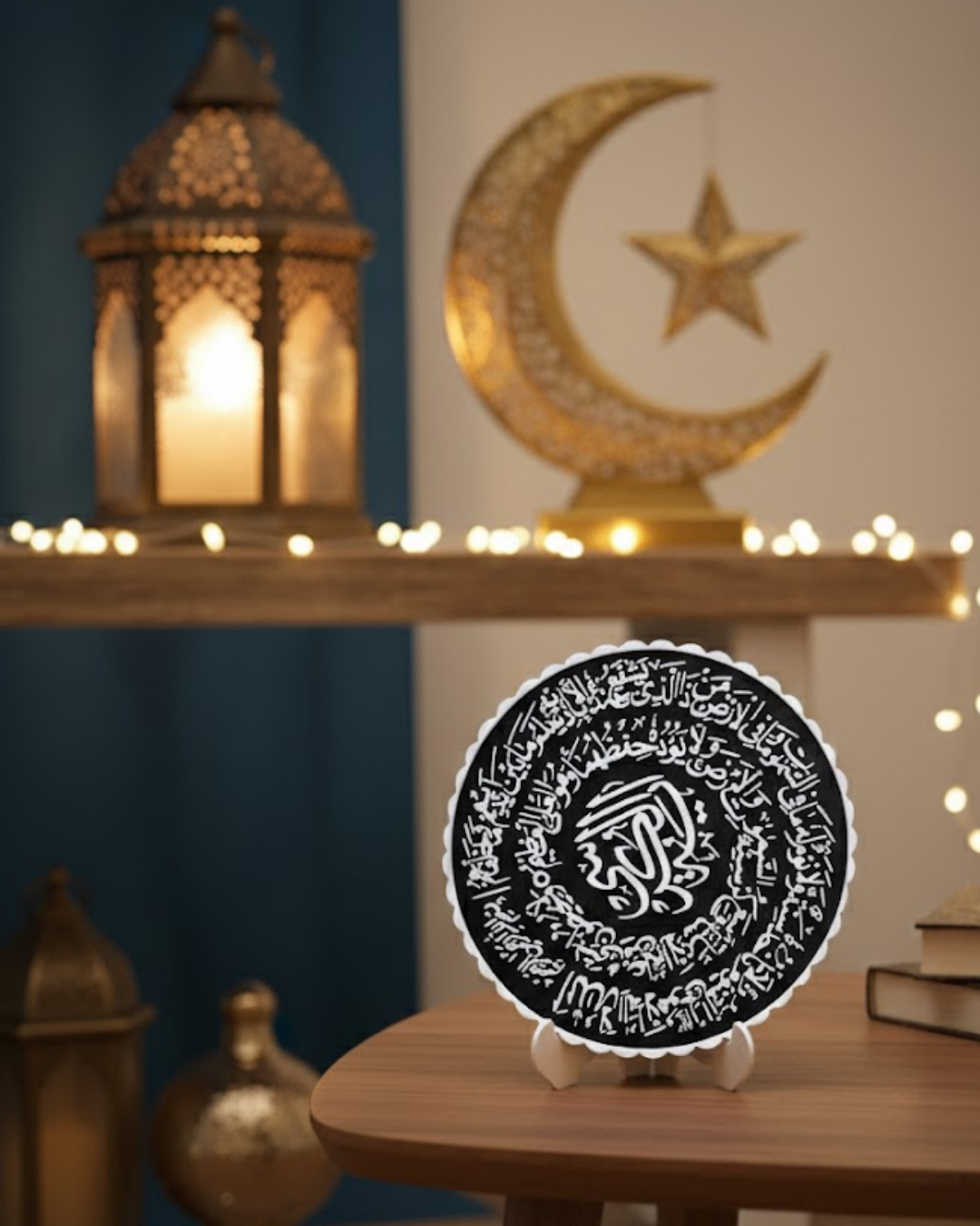 Ayetel Kürsi Yazılı Standlı Dekoratif Dini Hediye Pano - Lisinya