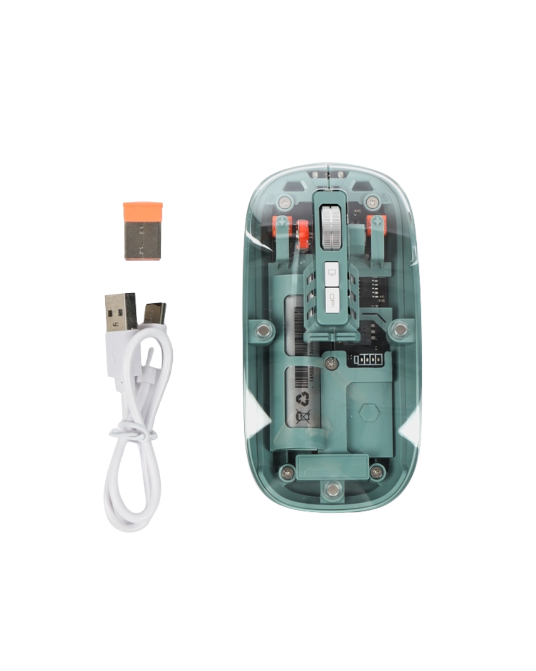 Bluetooth ve 2.4G USB Destekli Pilli Kablosuz Şeffaf Mouse - Lisinya