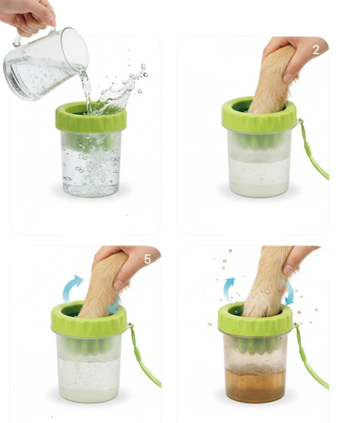 Yuvarlak Başlıklı Köpek Pati Temizleyici Yumuşak Silikon Fırçalı - Lisinya