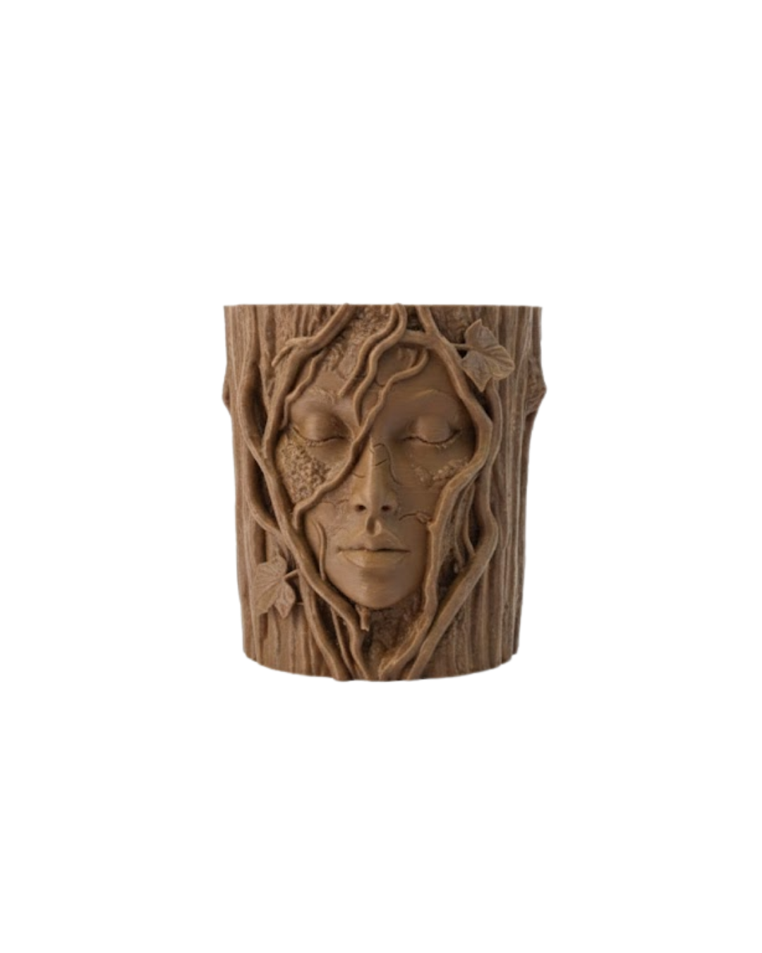 3D Ağaç Gövdesi Formlu Yüz Figürlü Dekoratif Saksı Sanatsal Tasarım Vazo - Lisinya