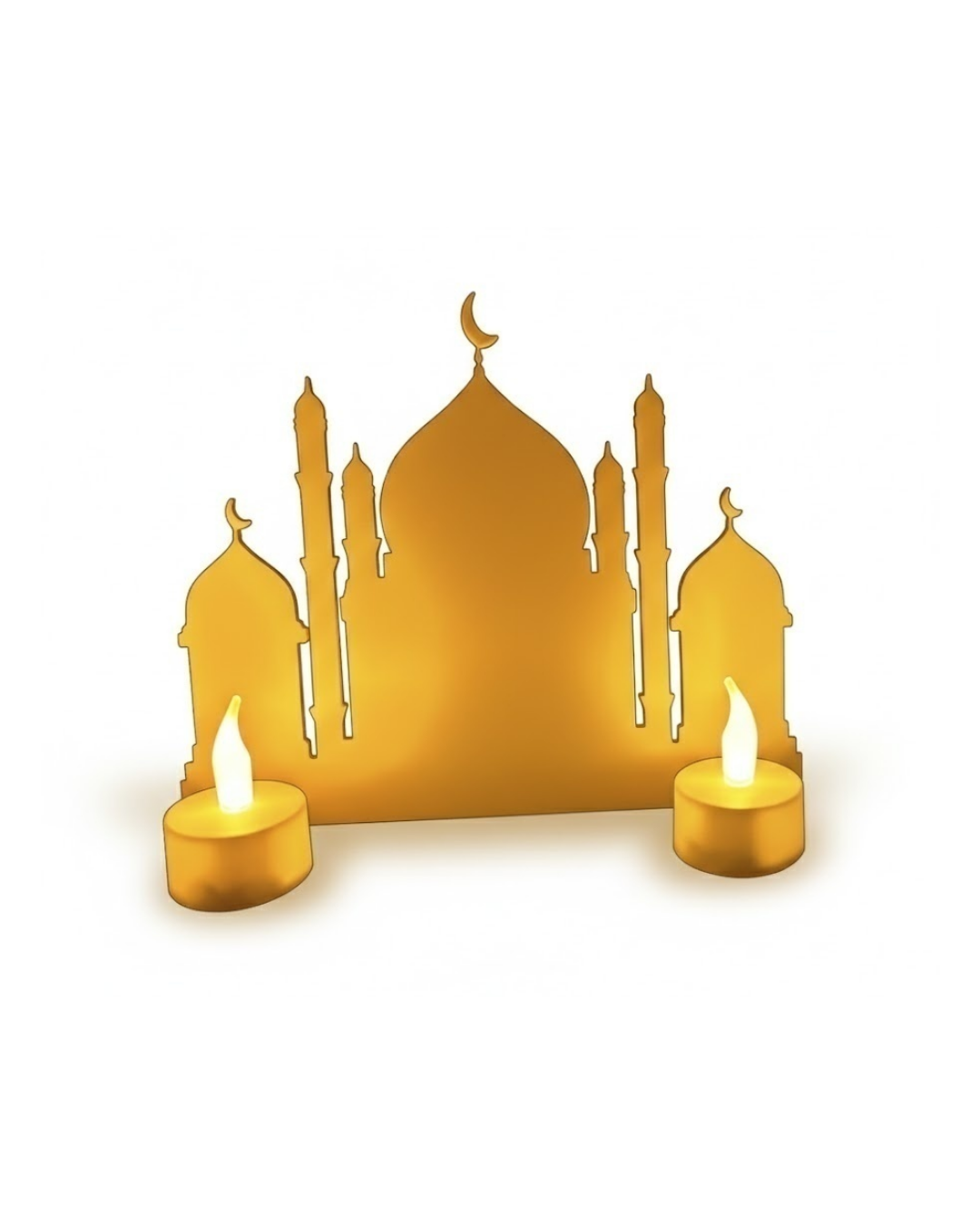 3D Cami Masa Üstü Dekor 2 Pilli LED Mumlu Hediye Set - Lisinya 3D Cami Masa Üstü Dekor 2 Pilli LED Mumlu Hediye Set - Lisinya
