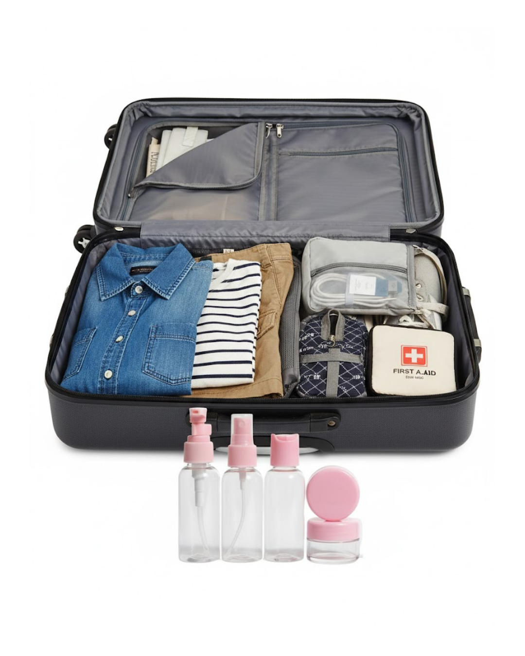 5 Parça Seyahat Boy Kozmetik Seti Şeffaf Düzenleyici - Lisinya