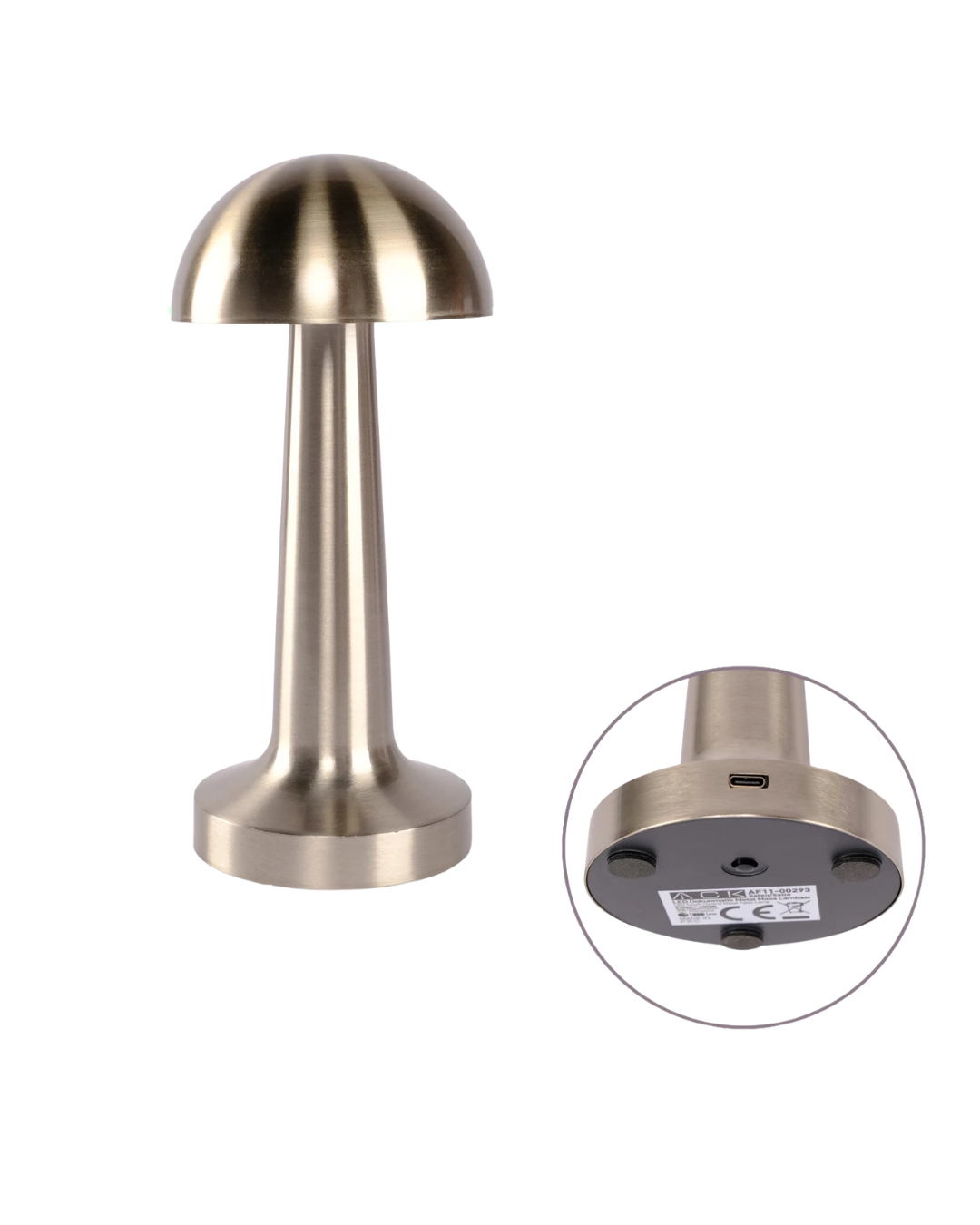 Şarjlı Kablosuz Mantar Masa Lambası Dokunmatik 3 Renk LED Modern Tasarım - Lisinya