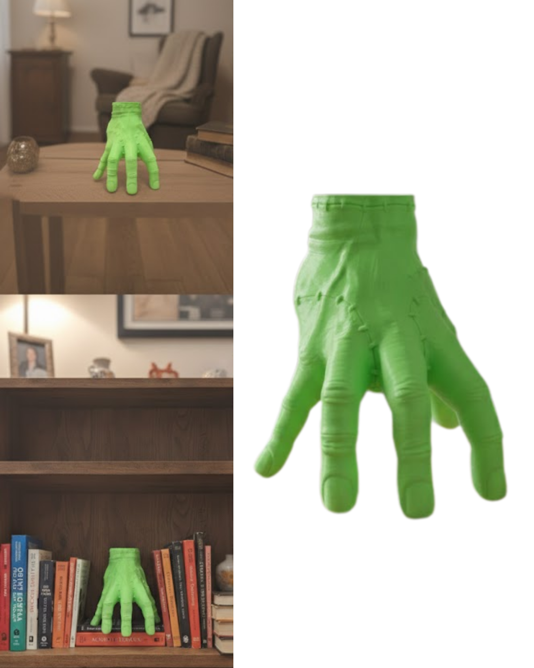 3D Dekoratif Yeşil El Obje 27x22 cm Sanatsal ve İddialı Aksesuar - Lisinya