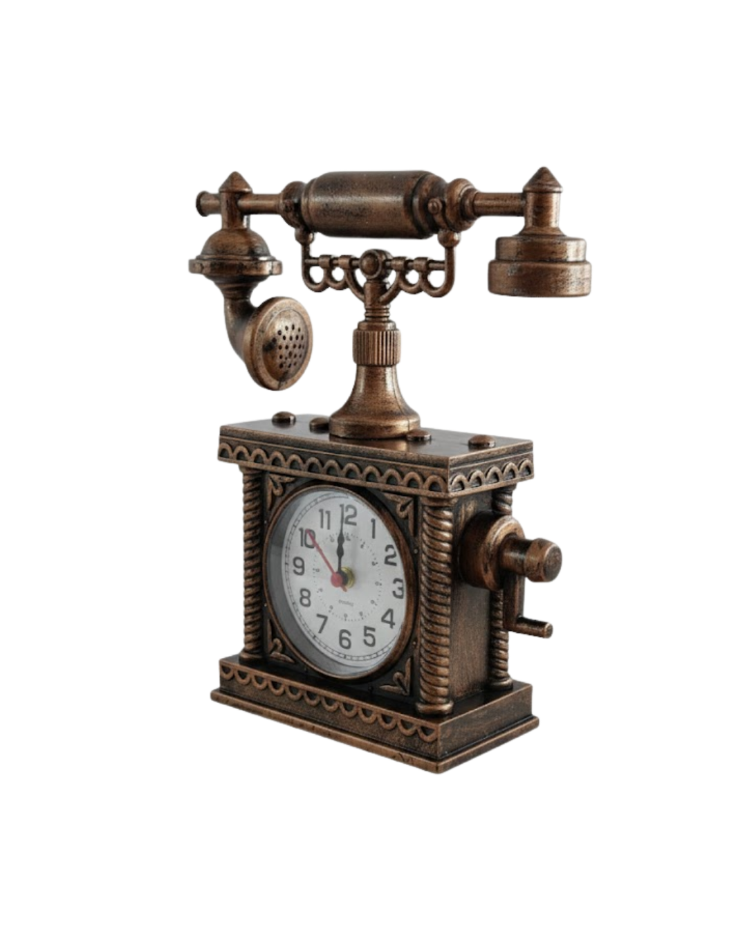 ZN8808B TELEFON ŞEKLİNDE ÇALAR SAAT BRONZ - Lisinya