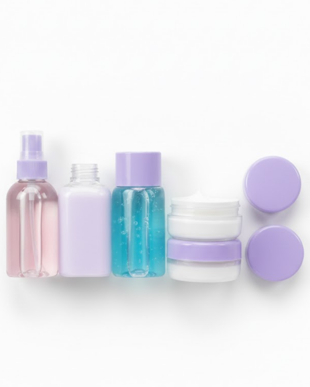 5 Parça Seyahat Banyo Seti 30 ml Şeffaf Taşınabilir Şişe Seti - Lisinya