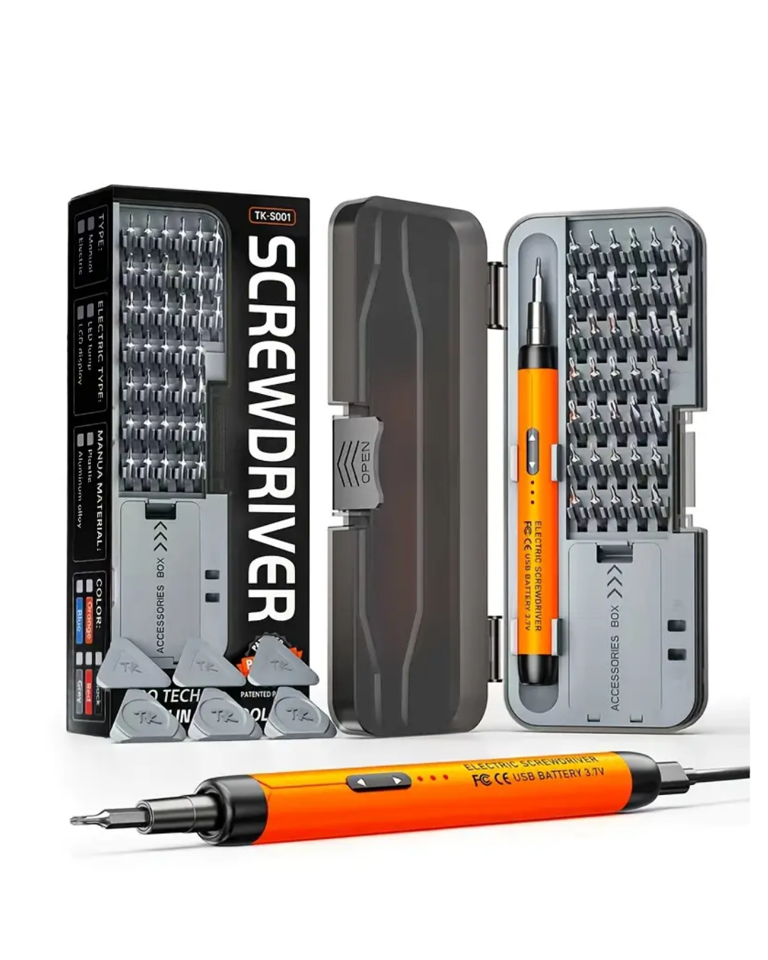 Type C Şarjlı Mini Elektrikli Tornavida 38 Uçlu Manyetik Tamir Kiti - Lisinya