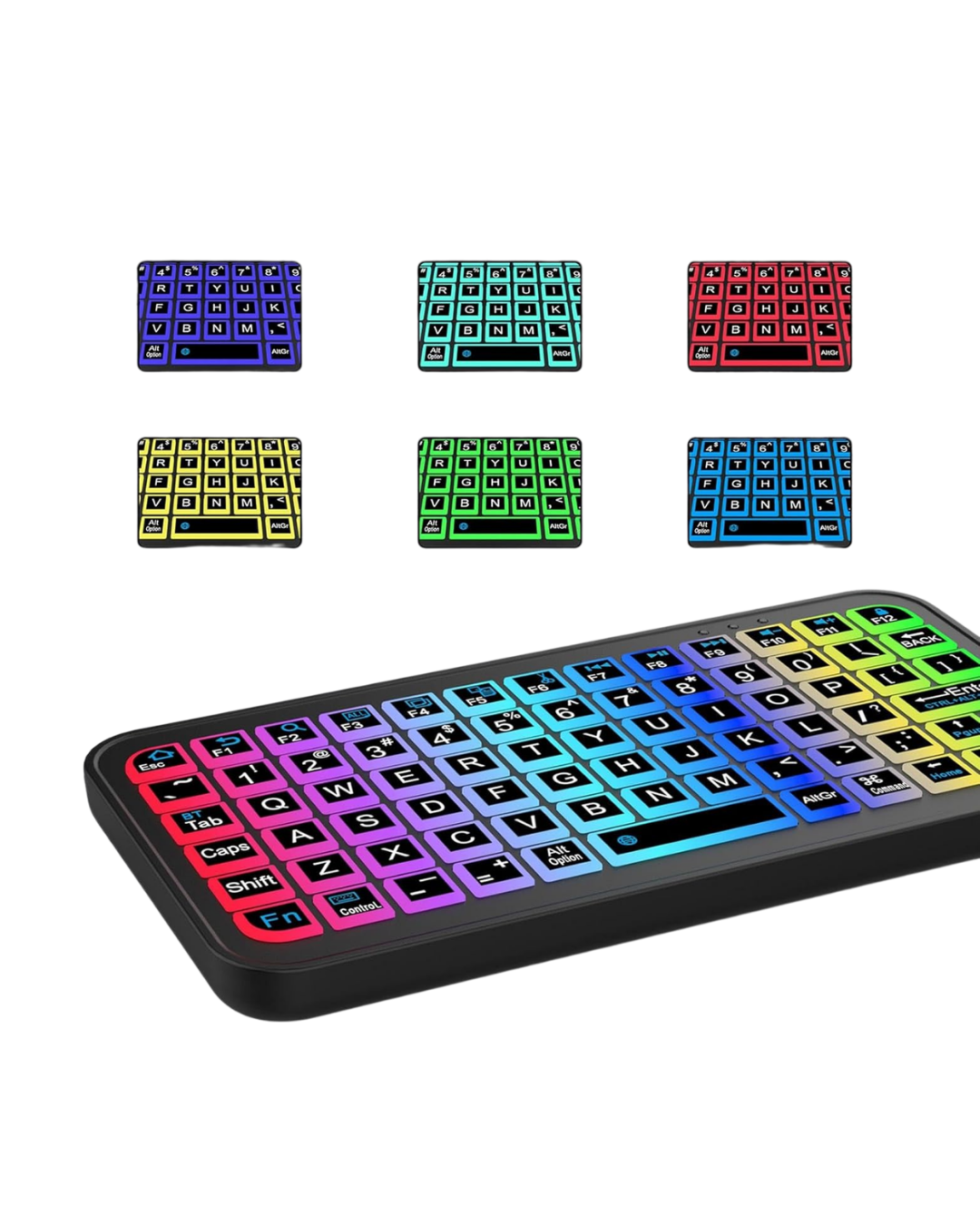 Şarjlı Kablosuz Mini RGB Klavye Uzun Pil Ömürlü - Lisinya