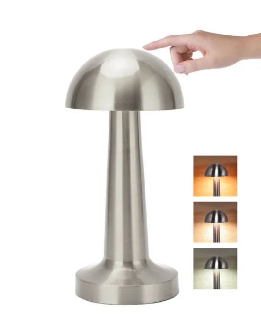 Şarjlı Kablosuz Mantar Masa Lambası Dokunmatik 3 Renk LED Modern Tasarım - Lisinya