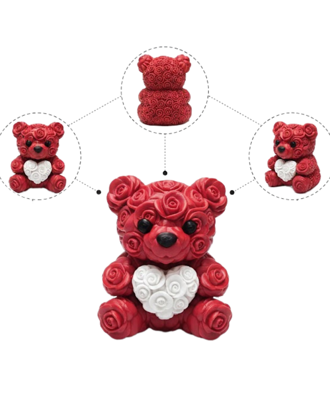 3D Baskı Kalpli Ayıcık 10cm Romantik Masaüstü Dekor - Lisinya 3D Baskı Kalpli Ayıcık 10cm Romantik Masaüstü Dekor - Lisinya