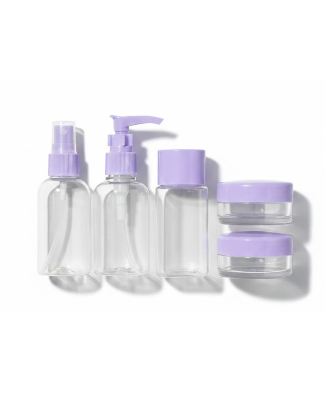 5 Parça Seyahat Banyo Seti 30 ml Şeffaf Taşınabilir Şişe Seti - Lisinya