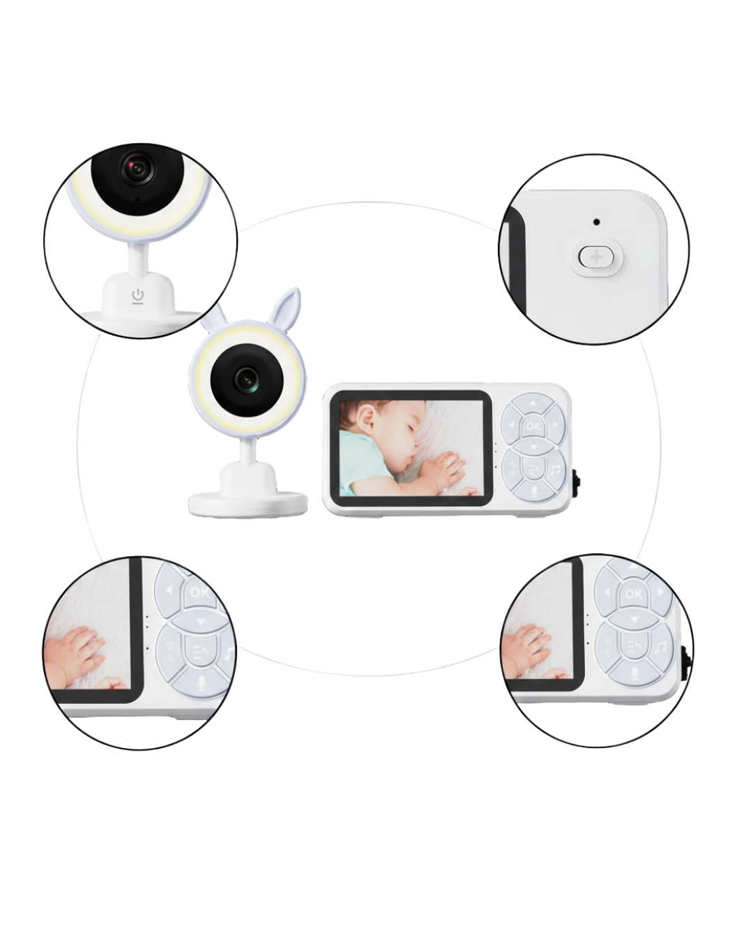 Gece Görüşlü Bebek Telsizi Besleme Hatırlatıcılı LCD Ekran - Lisinya