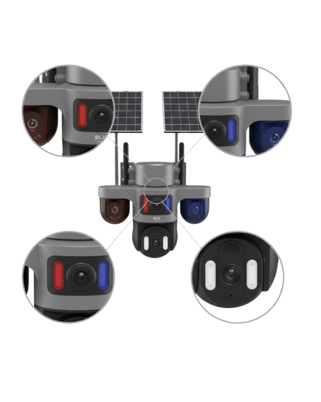 Solar Enerjili 4G IP Kamera Kablosuz Dış Mekan Güvenlik ve Uzaktan İzleme - Lisinya