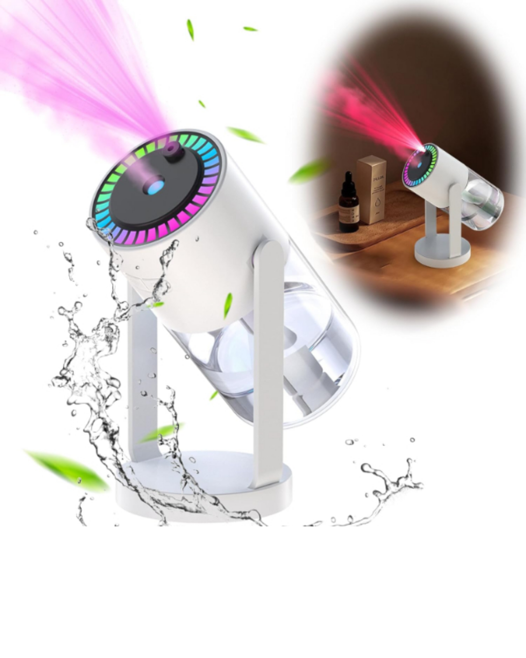 Yıldızlı Projektör Hava Nemlendirici Ultrasonik Buhar ve RGB Işık - Lisinya