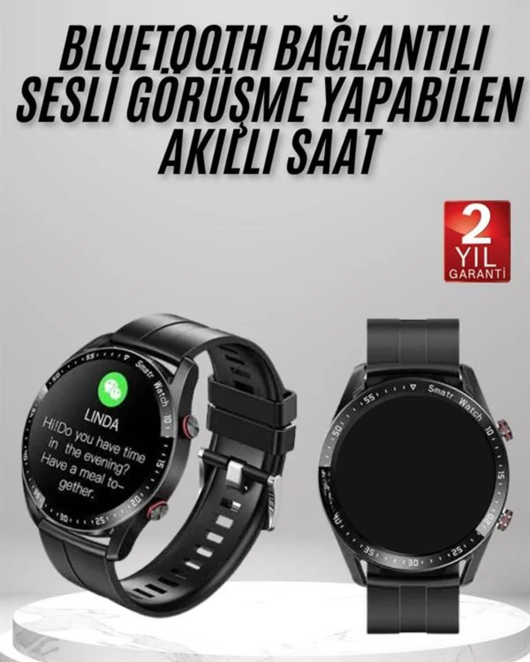 Yeni Model Akıllı Saat GPS Uyumlu Uyku ve Sağlık Takibi Sesli Görüşme - Lisinya