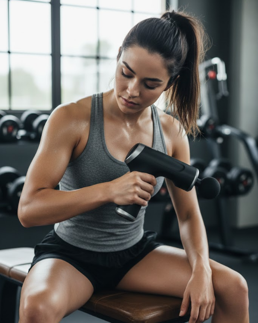 4 Başlıklı Darbeli Şarjlı Masaj Aleti Tabancası Kablosuz - Lisinya