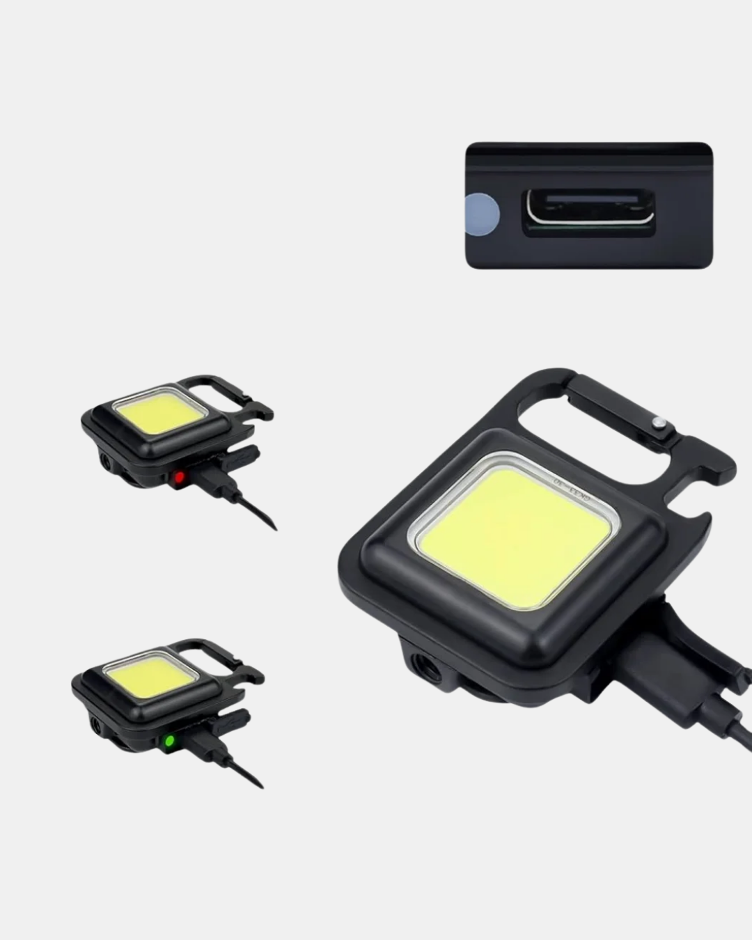 Şarjlı COB LED Anahtarlık Fener – 4 Modlu, Manyetik ve Katlanabilir Standlı - Lisinya