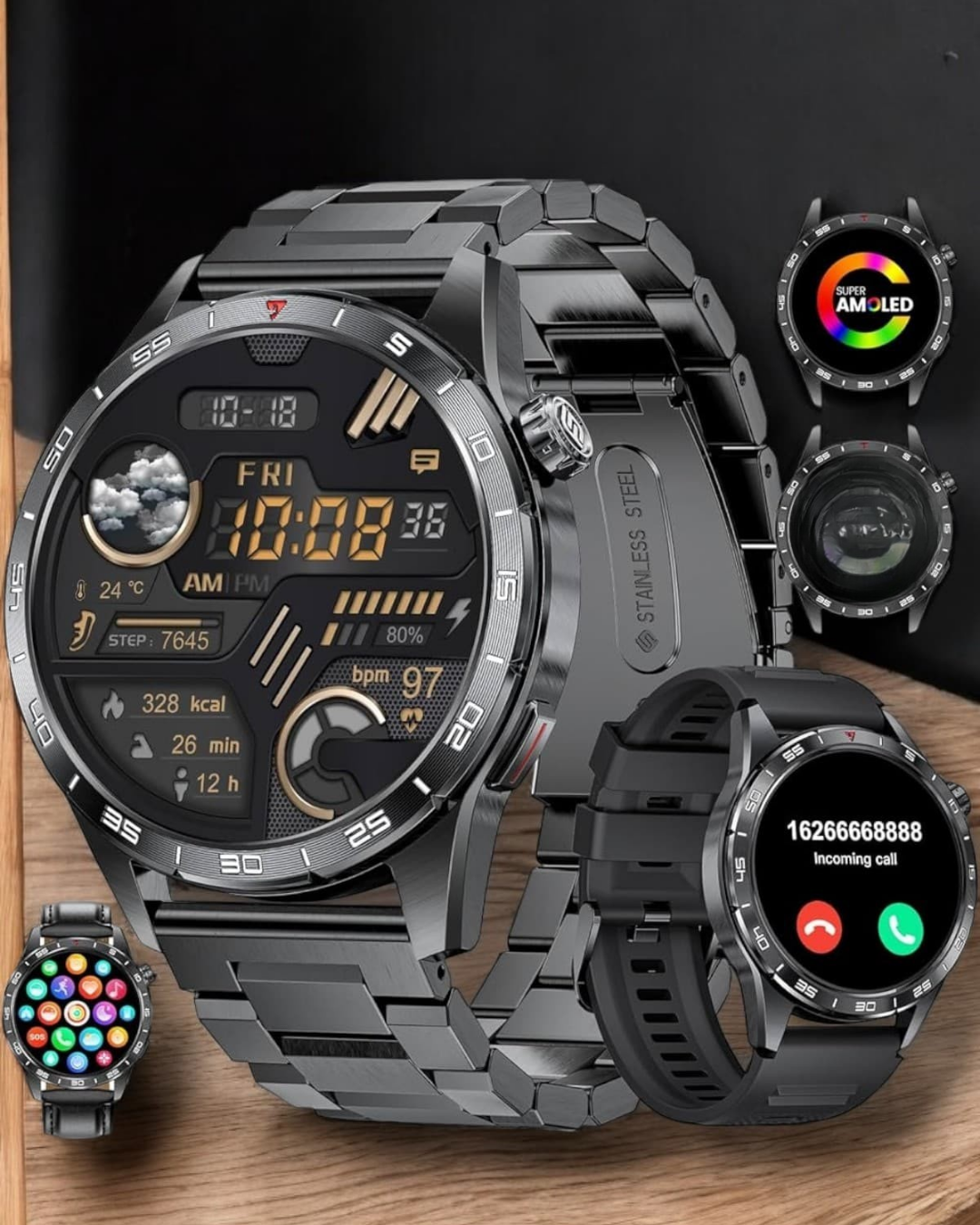 Akıllı Saat Arama Cevaplayan Titreşim Özelliğiyle Bildirim Görebilen - Lisinya