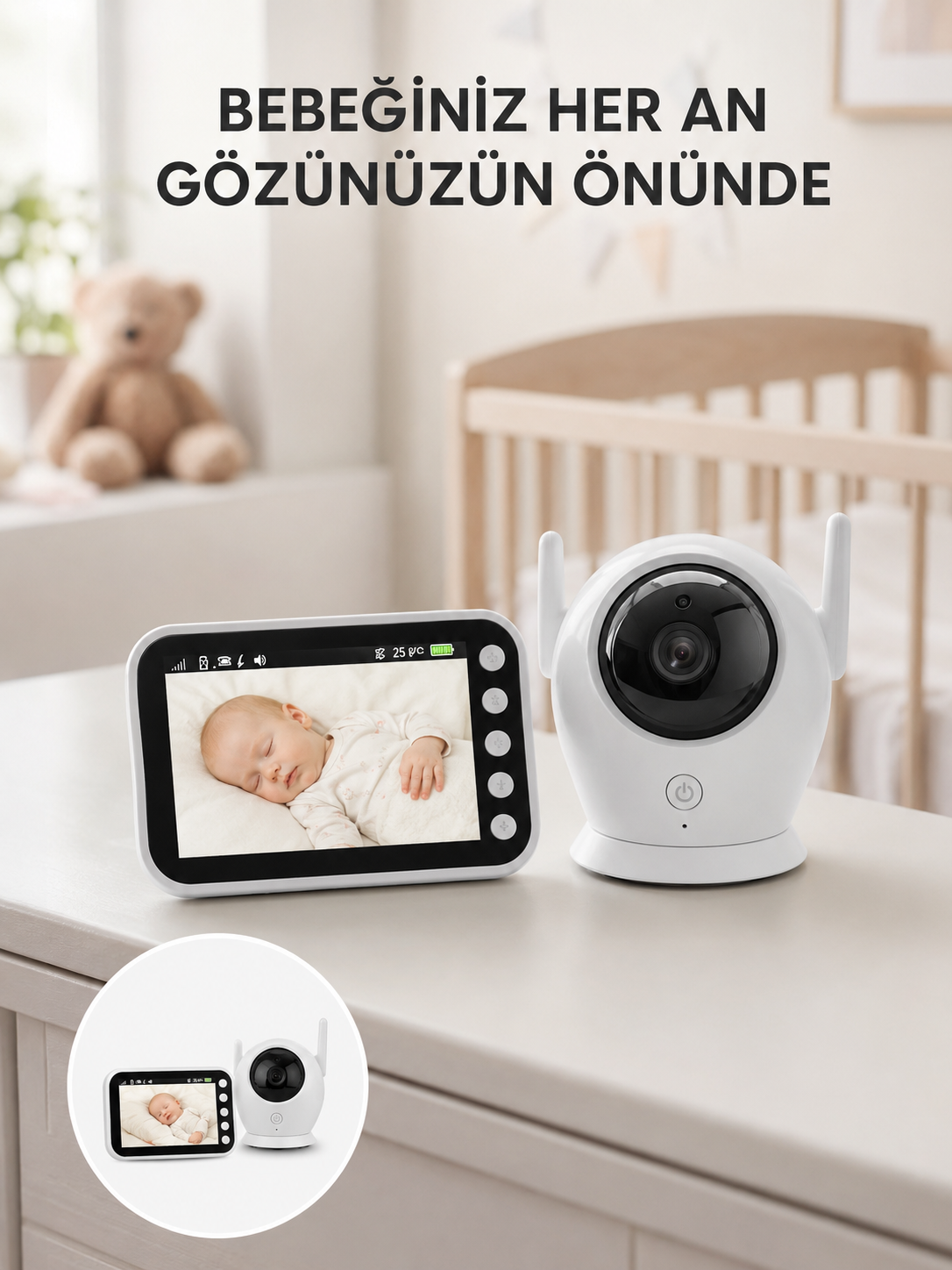 4.5 İnç Ekranlı Gece Görüşlü Bebek Kamerası ve Monitörü - Lisinya 4.5 İnç Ekranlı Gece Görüşlü Bebek Kamerası ve Monitörü - Lisinya