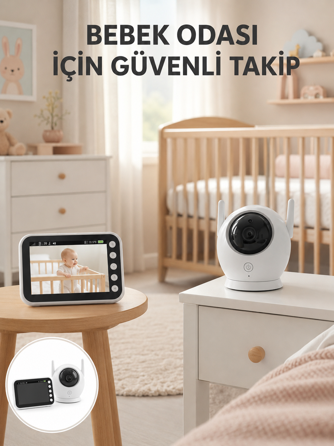 Canlı İzleme Özellikli Ortam Dinlemeli Bebek Monitörü - Lisinya